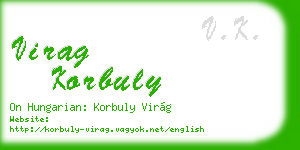 virag korbuly business card